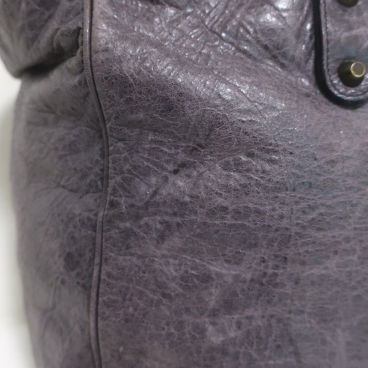 Balenciaga Open-Top Classic City Weekender Bag Dark Purple Agneau Leather