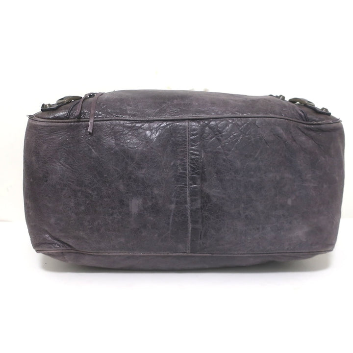 Balenciaga Open-Top Classic City Weekender Bag Dark Purple Agneau Leather