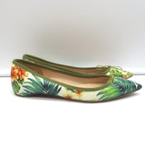 Christian Louboutin Solasofia Flats Hawaii Floral Print Leather Size 36