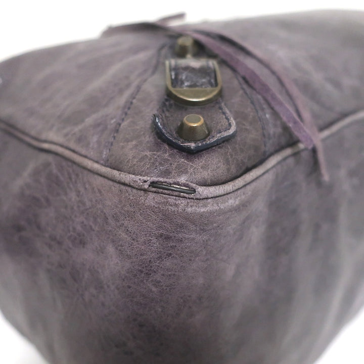 Balenciaga Open-Top Classic City Weekender Bag Dark Purple Agneau Leather
