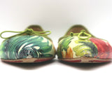 Christian Louboutin Solasofia Flats Hawaii Floral Print Leather Size 36