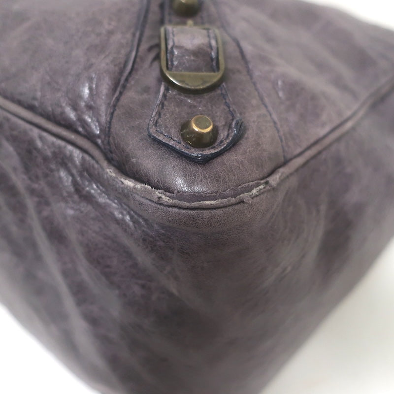Balenciaga Open-Top Classic City Weekender Bag Dark Purple Agneau Leather