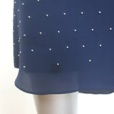 Rebecca Taylor Studded Mini Dress Navy Silk Size 8
