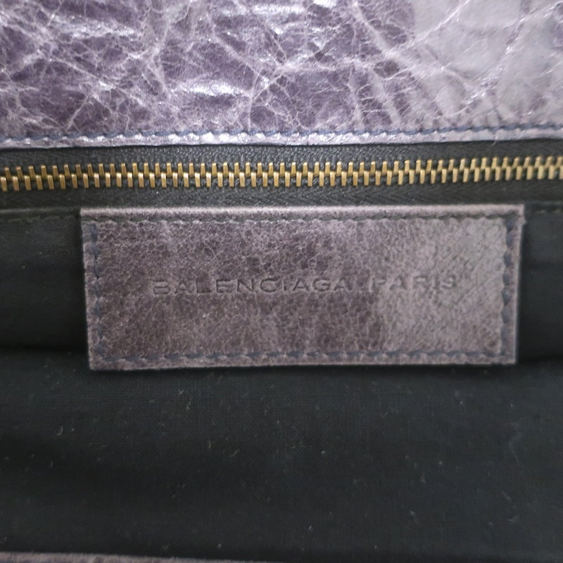 Balenciaga Open-Top Classic City Weekender Bag Dark Purple Agneau Leather