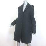 Harris Wharf London Overcoat Charcoal Boiled Wool Size 48