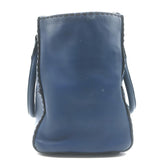 Prada City Calf Stitched Twin Pocket Tote Navy Leather Crossbody Bag