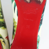 Christian Louboutin Solasofia Flats Hawaii Floral Print Leather Size 36