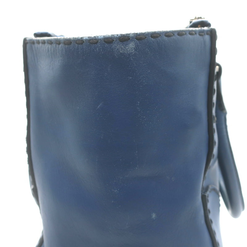 Prada City Calf Stitched Twin Pocket Tote Navy Leather Crossbody Bag