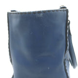 Prada City Calf Stitched Twin Pocket Tote Navy Leather Crossbody Bag