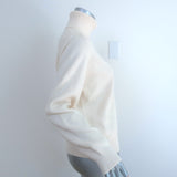 Saint Laurent Ribbed Cashmere Turtleneck Sweater Ivory Size 40