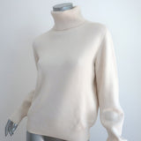 Saint Laurent Ribbed Cashmere Turtleneck Sweater Ivory Size 40