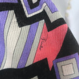 Emilio Pucci Rectangular Printed Scarf Light Gray/Multi Wool-Angora