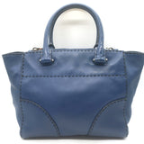 Prada City Calf Stitched Twin Pocket Tote Navy Leather Crossbody Bag