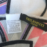Emilio Pucci Rectangular Printed Scarf Light Gray/Multi Wool-Angora