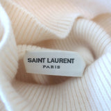 Saint Laurent Ribbed Cashmere Turtleneck Sweater Ivory Size 40