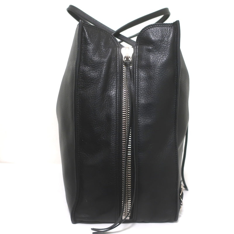 Balenciaga Papier A4 Zip-Around Tote Black Calfskin Leather Large Shoulder Bag