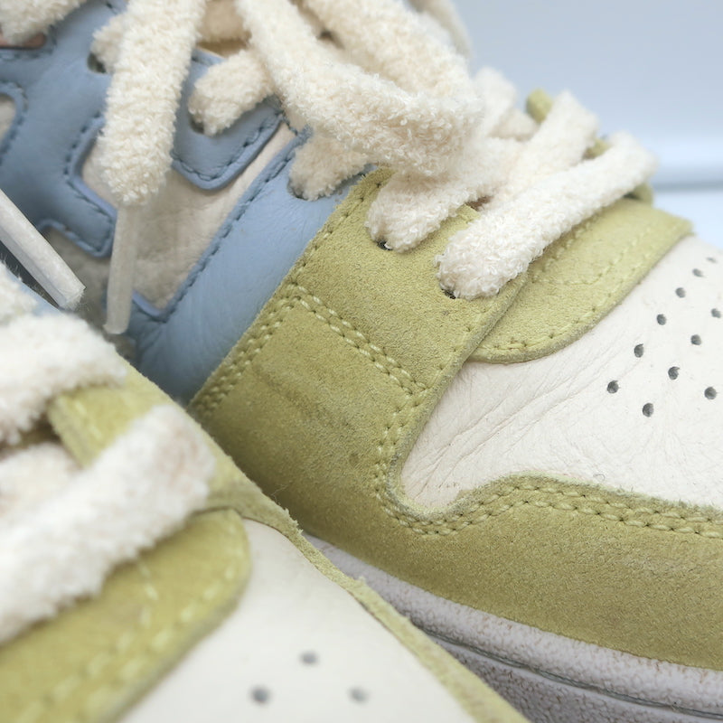 Fendi Match Sneakers Yellow Suede &amp; Light Blue Leather Size 38