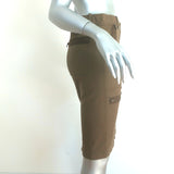 Michael Kors Zip-Pocket Pencil Skirt Olive Stretch Cotton Size 4