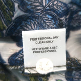 MISA Vida Tiered Maxi Dress Blue Metallic Floral Print Crepe Size Small