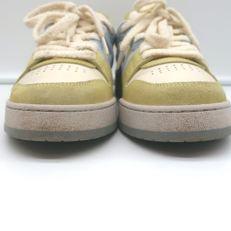 Fendi Match Sneakers Yellow Suede &amp; Light Blue Leather Size 38