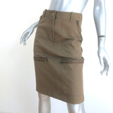 Michael Kors Zip-Pocket Pencil Skirt Olive Stretch Cotton Size 4