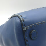 Prada City Calf Stitched Twin Pocket Tote Navy Leather Crossbody Bag
