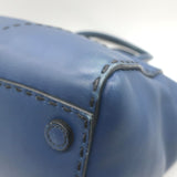 Prada City Calf Stitched Twin Pocket Tote Navy Leather Crossbody Bag