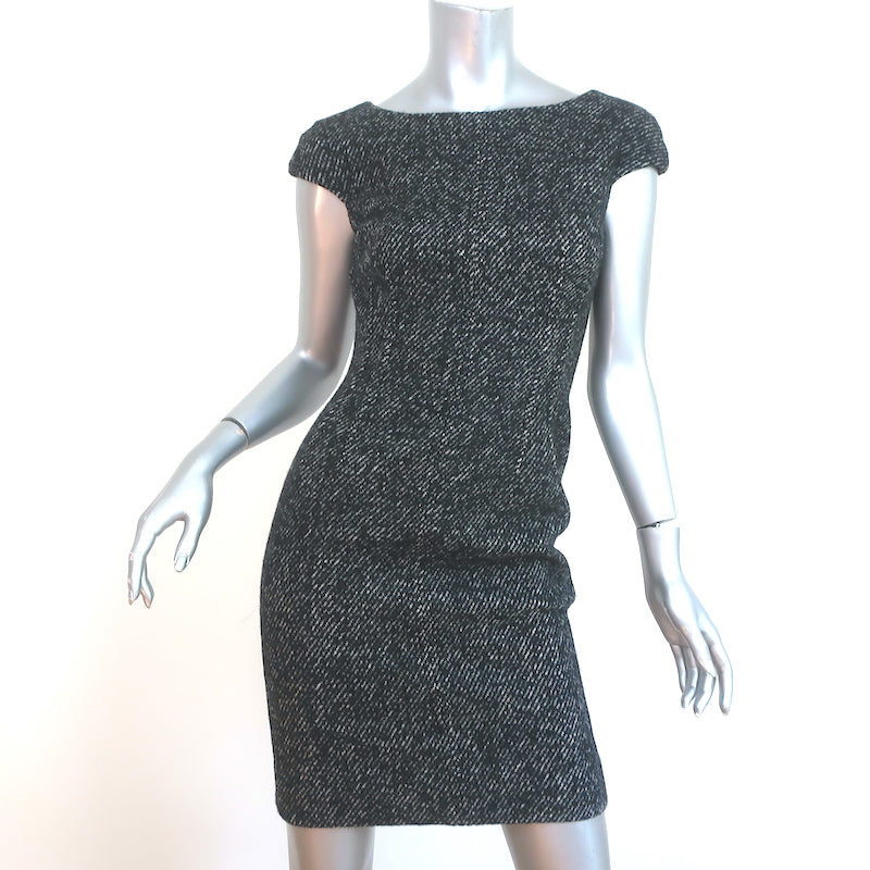 Dolce & Gabbana Tweed Mini Dress Black Wool-Angora Size 36 Cap Sleeve Celebrity Owned Dolce & Gabbana Tweed Mini Dress Black Wool-Angora Size 36 Cap Sleeve Celebrity Owned