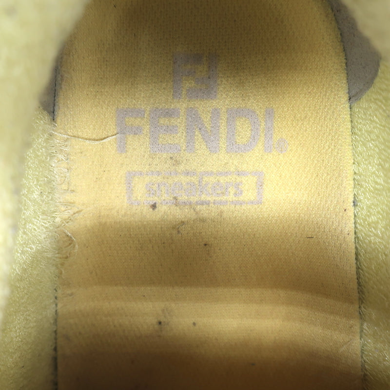 Fendi Match Sneakers Yellow Suede &amp; Light Blue Leather Size 38
