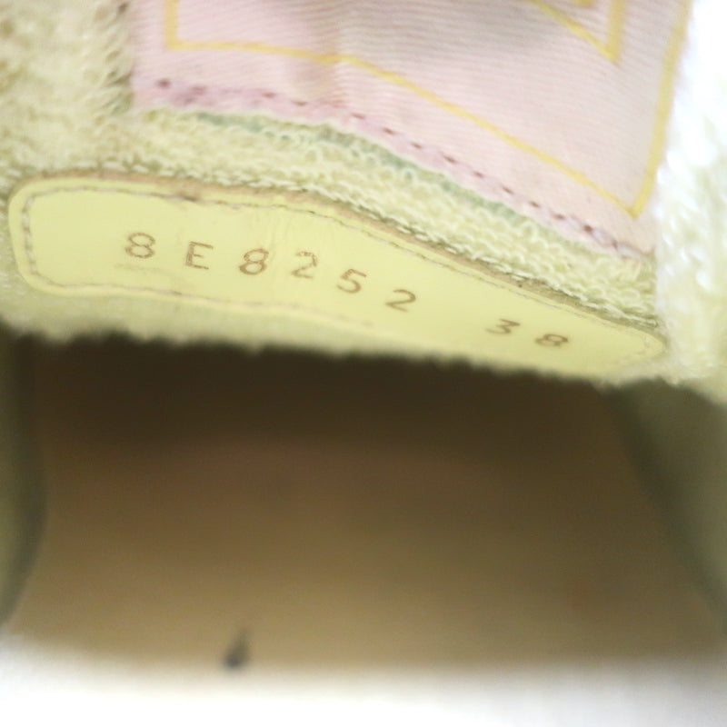 Fendi Match Sneakers Yellow Suede &amp; Light Blue Leather Size 38