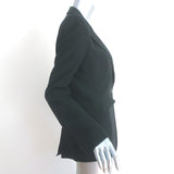 Alexander McQueen Peak Shoulder Blazer Black Crepe Size 42 One-Button Jacket