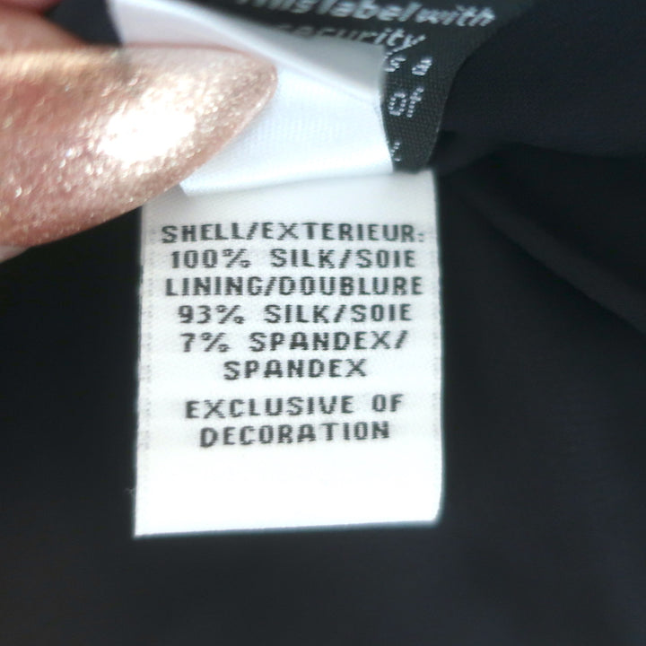 Diane von Furstenberg Fleurette Dolman Sleeve Mini Dress Black Chiffon Size 6