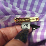 Johanna Ortiz Rosemary Gingham Wrap Top Lavender/White Size Extra Small