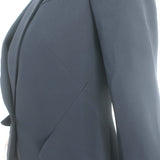 Alexander McQueen Peak Shoulder Blazer Black Crepe Size 42 One-Button Jacket