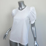 A.L.C. Kati Puff Sleeve Tee White Cotton Size Large