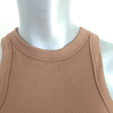 ANINE BING Ty Thong Bodysuit Brown Ribbed Knit Size Small NEW