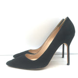 Manolo Blahnik BB 105 Pumps Black Suede Size 36 Pointed Toe Heels