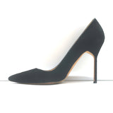 Manolo Blahnik BB 105 Pumps Black Suede Size 36 Pointed Toe Heels