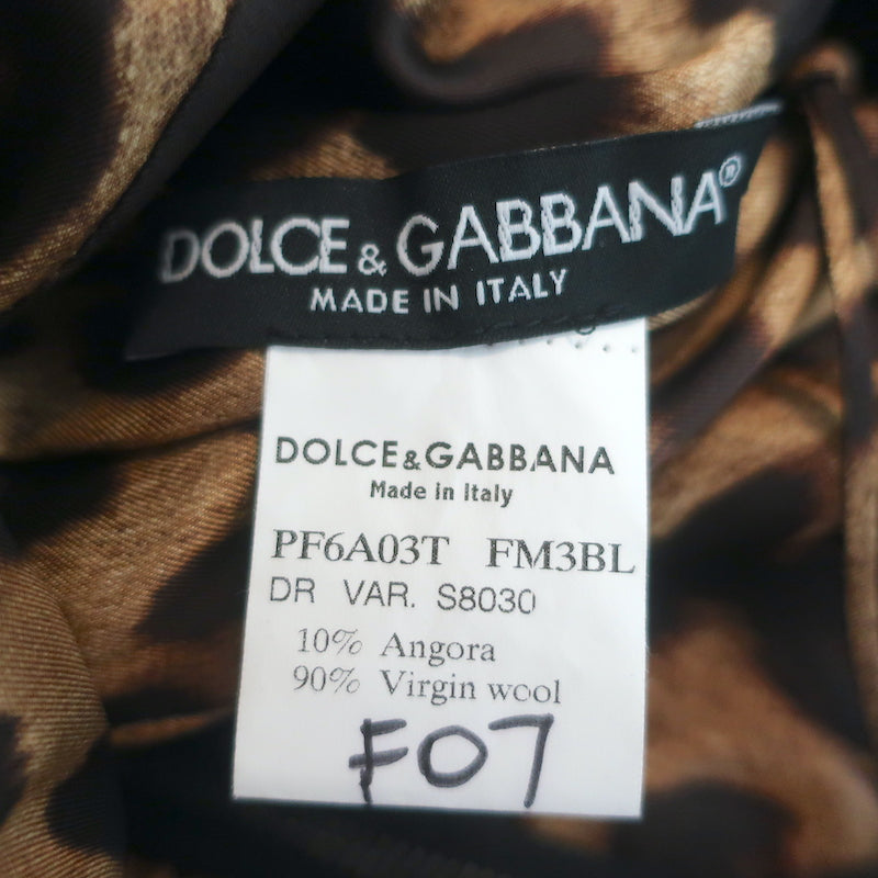 Dolce &amp; Gabbana Tweed Mini Dress Black Wool-Angora Size 36 Cap Sleeve Sheath