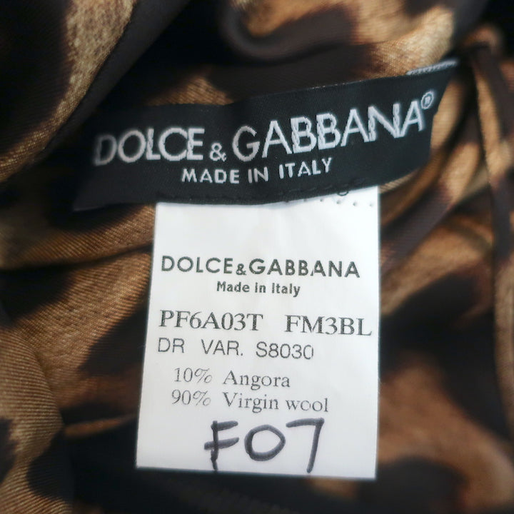 Dolce &amp; Gabbana Tweed Mini Dress Black Wool-Angora Size 36 Cap Sleeve Sheath