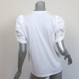 A.L.C. Kati Puff Sleeve Tee White Cotton Size Large