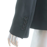 Alexander McQueen Peak Shoulder Blazer Black Crepe Size 42 One-Button Jacket
