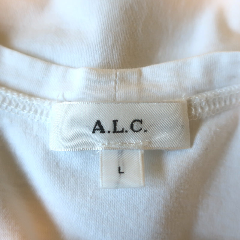 A.L.C. Kati Puff Sleeve Tee White Cotton Size Large