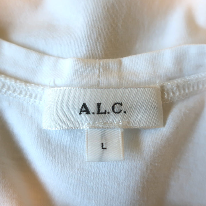 A.L.C. Kati Puff Sleeve Tee White Cotton Size Large