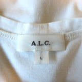 A.L.C. Kati Puff Sleeve Tee White Cotton Size Large