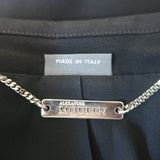 Alexander McQueen Peak Shoulder Blazer Black Crepe Size 42 One-Button Jacket