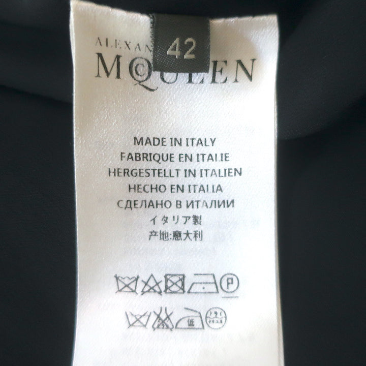 Alexander McQueen Peak Shoulder Blazer Black Crepe Size 42 One-Button Jacket