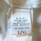 A.L.C. Kati Puff Sleeve Tee White Cotton Size Large