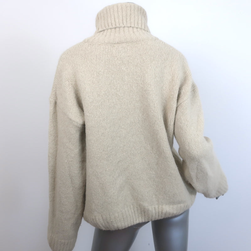 ANINE BING Denver Turtleneck Sweater Oatmeal Alpaca-Blend Size Medium