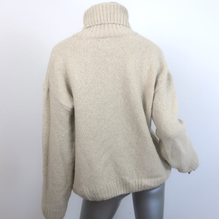 ANINE BING Denver Turtleneck Sweater Oatmeal Alpaca-Blend Size Medium